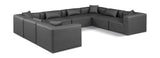 Cube Charcoal Grey Vegan Leather Modular Sectional 668Grey-Sec8A Meridian Furniture