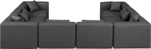 Cube Charcoal Grey Vegan Leather Modular Sectional 668Grey-Sec8A Meridian Furniture