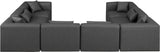 Cube Charcoal Grey Vegan Leather Modular Sectional 668Grey-Sec8A Meridian Furniture