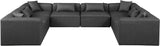 Cube Charcoal Grey Vegan Leather Modular Sectional 668Grey-Sec8A Meridian Furniture