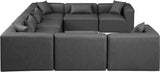 Cube Charcoal Grey Vegan Leather Modular Sectional 668Grey-Sec8A Meridian Furniture