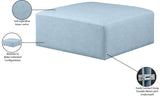 Cube Light Blue Vegan Leather Ottoman 668LtBlu-Ott Meridian Furniture