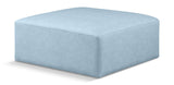 Cube Light Blue Vegan Leather Ottoman 668LtBlu-Ott Meridian Furniture