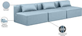 Cube Light Blue Vegan Leather Modular Sofa 668LtBlu-S108A Meridian Furniture