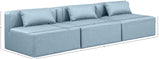 Cube Light Blue Vegan Leather Modular Sofa 668LtBlu-S108A Meridian Furniture