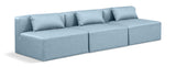 Cube Light Blue Vegan Leather Modular Sofa 668LtBlu-S108A Meridian Furniture