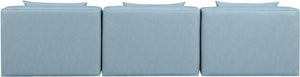 Cube Light Blue Vegan Leather Modular Sofa 668LtBlu-S108A Meridian Furniture
