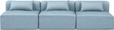 Cube Light Blue Vegan Leather Modular Sofa 668LtBlu-S108A Meridian Furniture