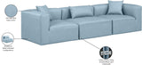 Cube Light Blue Vegan Leather Modular Sofa 668LtBlu-S108B Meridian Furniture