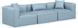 Cube Light Blue Vegan Leather Modular Sofa 668LtBlu-S108B Meridian Furniture