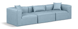 Cube Light Blue Vegan Leather Modular Sofa 668LtBlu-S108B Meridian Furniture