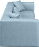 Cube Light Blue Vegan Leather Modular Sofa 668LtBlu-S108B Meridian Furniture