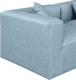 Cube Light Blue Vegan Leather Modular Sofa 668LtBlu-S108B Meridian Furniture