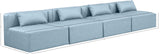 Cube Light Blue Vegan Leather Modular Sofa 668LtBlu-S144A Meridian Furniture