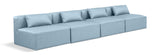 Cube Light Blue Vegan Leather Modular Sofa 668LtBlu-S144A Meridian Furniture