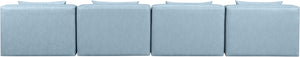 Cube Light Blue Vegan Leather Modular Sofa 668LtBlu-S144A Meridian Furniture