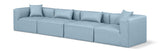 Cube Light Blue Vegan Leather Modular Sofa 668LtBlu-S144B Meridian Furniture