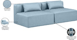 Cube Light Blue Vegan Leather Modular Sofa 668LtBlu-S72A Meridian Furniture