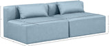 Cube Light Blue Vegan Leather Modular Sofa 668LtBlu-S72A Meridian Furniture