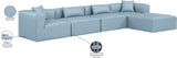 Cube Light Blue Vegan Leather Modular Sectional 668LtBlu-Sec5A Meridian Furniture