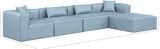 Cube Light Blue Vegan Leather Modular Sectional 668LtBlu-Sec5A Meridian Furniture