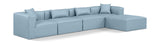 Cube Light Blue Vegan Leather Modular Sectional 668LtBlu-Sec5A Meridian Furniture