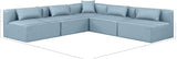 Cube Light Blue Vegan Leather Modular Sectional 668LtBlu-Sec5B Meridian Furniture