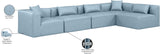 Cube Light Blue Vegan Leather Modular Sectional 668LtBlu-Sec5D Meridian Furniture