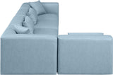 Cube Light Blue Vegan Leather Modular Sectional 668LtBlu-Sec5D Meridian Furniture