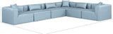 Cube Light Blue Vegan Leather Modular Sectional 668LtBlu-Sec6A Meridian Furniture