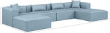 Cube Light Blue Vegan Leather Modular Sectional 668LtBlu-Sec6B Meridian Furniture