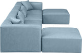 Cube Light Blue Vegan Leather Modular Sectional 668LtBlu-Sec6B Meridian Furniture