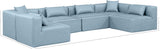 Cube Light Blue Vegan Leather Modular Sectional 668LtBlu-Sec6D Meridian Furniture