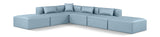 Cube Light Blue Vegan Leather Modular Sectional 668LtBlu-Sec6E Meridian Furniture