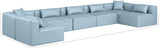 Cube Light Blue Vegan Leather Modular Sectional 668LtBlu-Sec7B Meridian Furniture