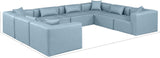 Cube Light Blue Vegan Leather Modular Sectional 668LtBlu-Sec8A Meridian Furniture