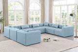 Cube Light Blue Vegan Leather Modular Sectional 668LtBlu-Sec8A Meridian Furniture