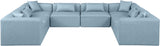 Cube Light Blue Vegan Leather Modular Sectional 668LtBlu-Sec8A Meridian Furniture