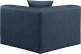 Cube Navy Blue Vegan Leather Corner Chair 668Navy-Corner Meridian Furniture