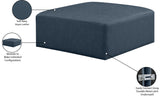 Cube Navy Blue Vegan Leather Ottoman 668Navy-Ott Meridian Furniture