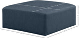 Cube Navy Blue Vegan Leather Ottoman 668Navy-Ott Meridian Furniture