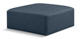 Cube Navy Blue Vegan Leather Ottoman 668Navy-Ott Meridian Furniture