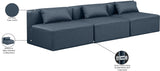 Cube Navy Blue Vegan Leather Modular Sofa 668Navy-S108A Meridian Furniture