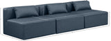 Cube Navy Blue Vegan Leather Modular Sofa 668Navy-S108A Meridian Furniture