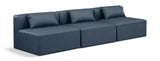 Cube Navy Blue Vegan Leather Modular Sofa 668Navy-S108A Meridian Furniture