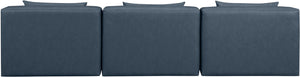 Cube Navy Blue Vegan Leather Modular Sofa 668Navy-S108A Meridian Furniture