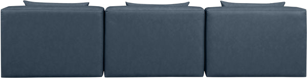 Cube Navy Blue Vegan Leather Modular Sofa 668Navy-S108A Meridian Furniture