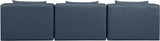 Cube Navy Blue Vegan Leather Modular Sofa 668Navy-S108A Meridian Furniture