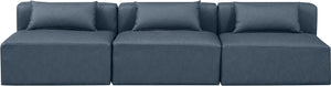 Cube Navy Blue Vegan Leather Modular Sofa 668Navy-S108A Meridian Furniture
