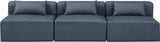 Cube Navy Blue Vegan Leather Modular Sofa 668Navy-S108A Meridian Furniture